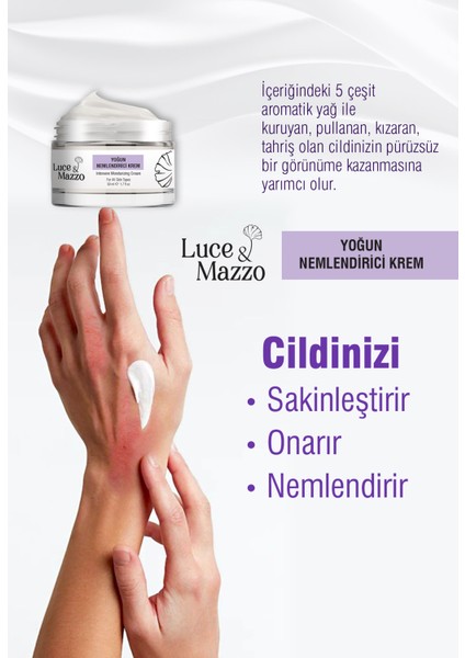 Yoğun Nemlendirici Krem 50 ml Saf İçerikli, 5 Aromatik Yağlı, Ekstra Nem