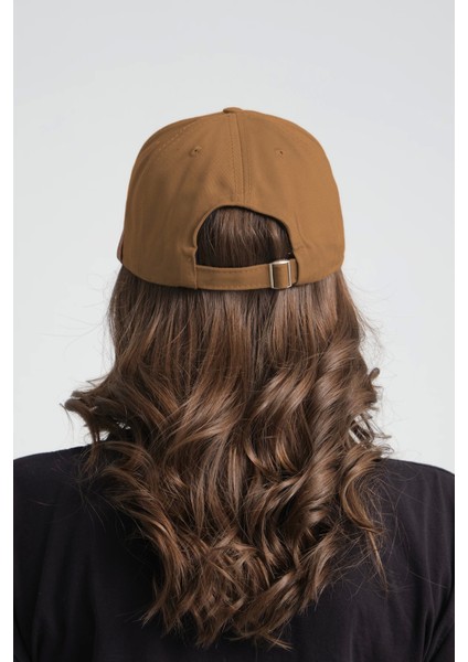 Spor Kep Şapka Ayarlanabilir Tokalı Camel Gabardin Kep Şapka Baseball Cap