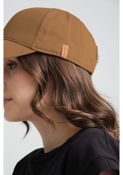 Spor Kep Şapka Ayarlanabilir Tokalı Camel Gabardin Kep Şapka Baseball Cap