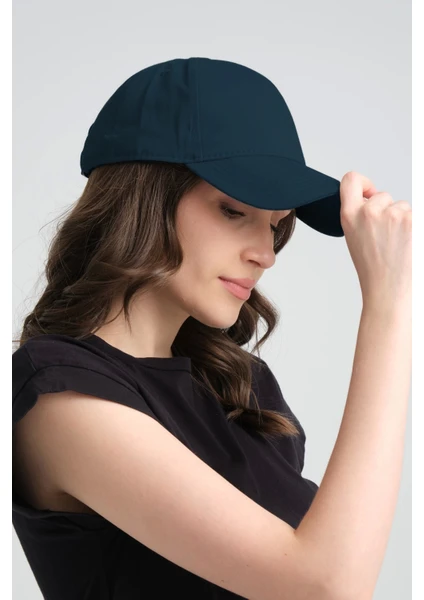 Spor Kep Şapka Ayarlanabilir Tokalı Lacivert Gabardin Kep Şapka Baseball Cap