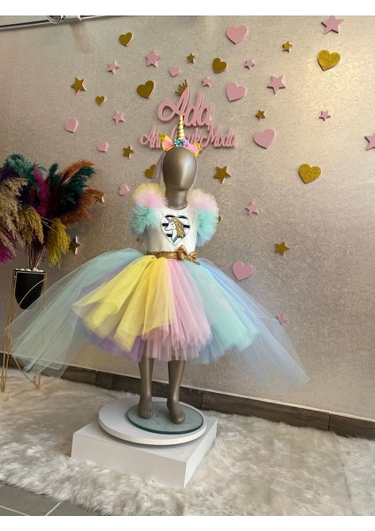 My Little Pony Unicorn Kabarık Tüllü Kuyruklu Özel Tasarım Elbise