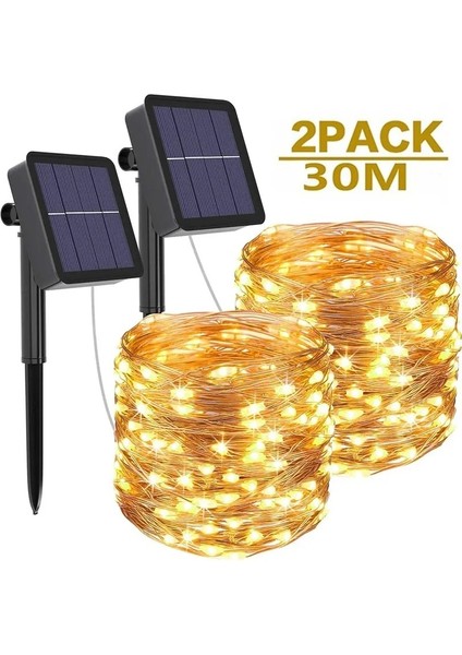 Solar 12METRE Güneş Enerjili Bahçe Ev Parti Süsü Aksesuarı Noel Yılbaşı Ağacı Işığı I 100 LED modelleri
