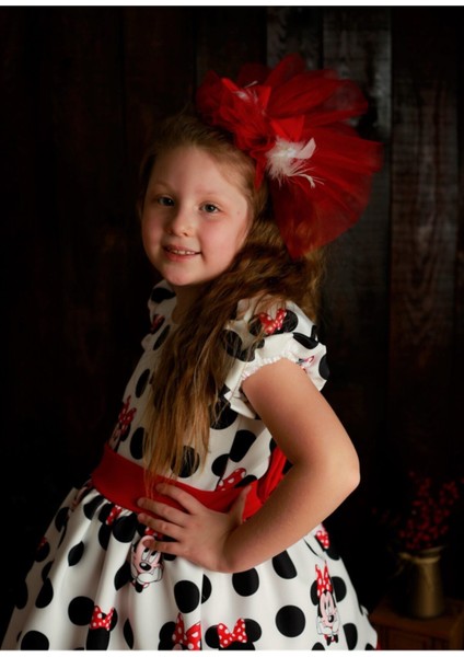 Kırmızı Puanlı Mickey (Miki) Mouse Kız Çocuk Elbise modelleri