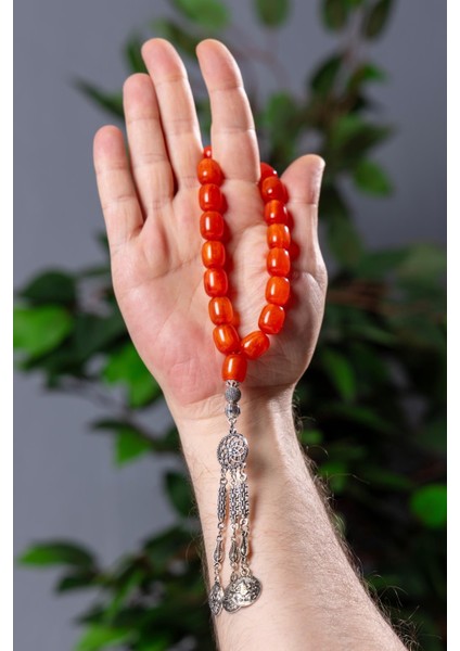 Sedefli Turuncu Renk Model 17'lik Efe Boy Tesbih modelleri