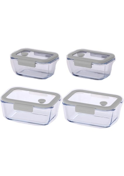 Fika Glace Gri Vakumlu 4 Parça Saklama Kabı 460 ml + 800 ml
