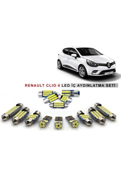 Renault Clio 4 Uyumlu LED Iç Aydınlatma Ampul Seti Parlak Beyaz