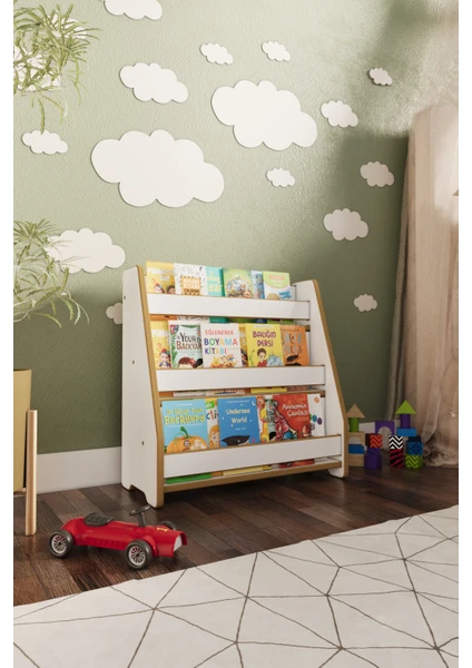 Zeo Wood Design Montessori Mdf Çocuk Kitaplığı