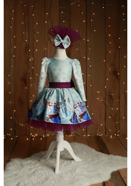 Kız Çocuk Elsa Karlar Kraliçesi Elbise