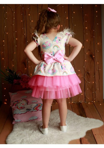 Kız Çocuk Pembe My Little Pony Unicorn Elbise