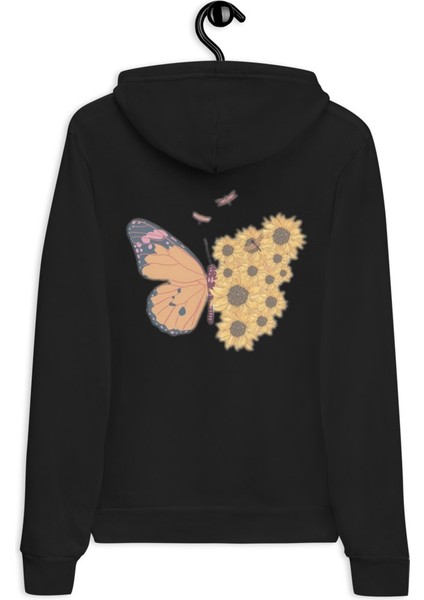 Sweatshirt Kelebek Desenli Pamuklu Kız Çocuk Bluzu modelleri