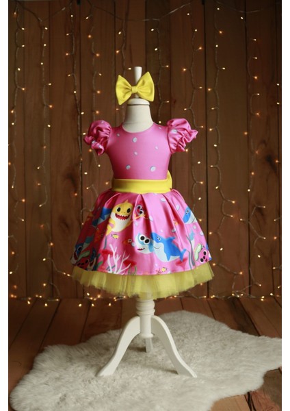 Kız Çocuk Pembe Baby Shark Elbise fiyatları