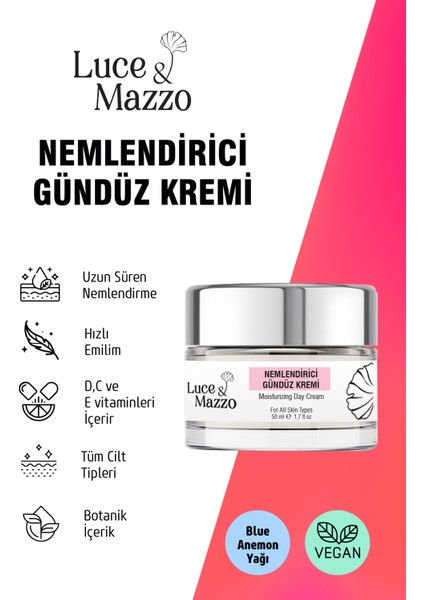 Vitamin Destekli Doğal Nemlendirici Gündüz Kremi 50 ml - Derin Nem