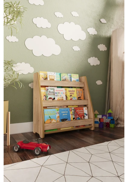 Zeo Wood Design Montessori Mdf Çocuk Kitaplığı