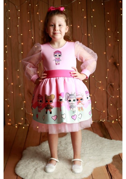 Kız Çocuk Pembe Lol Bebek Elbise