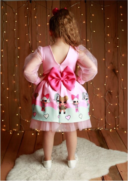 Kız Çocuk Pembe Lol Bebek Elbise modelleri