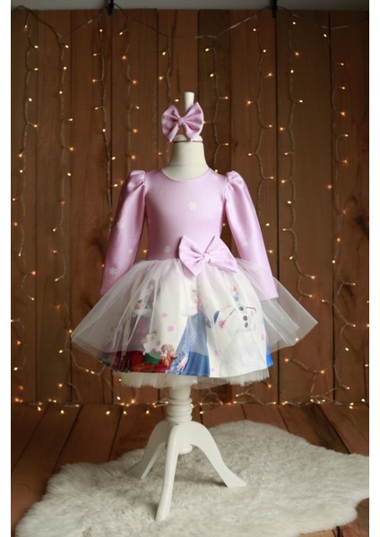 Kız Çocuk Elsa Karlar Kraliçesi Elbise Pembe fiyatları