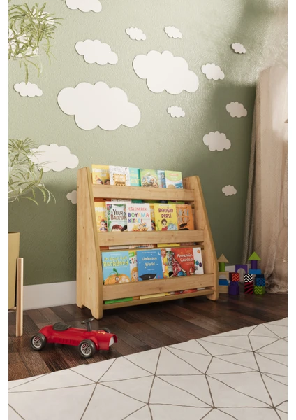 Zeo Wood Design Montessori Mdf Çocuk Kitaplığı