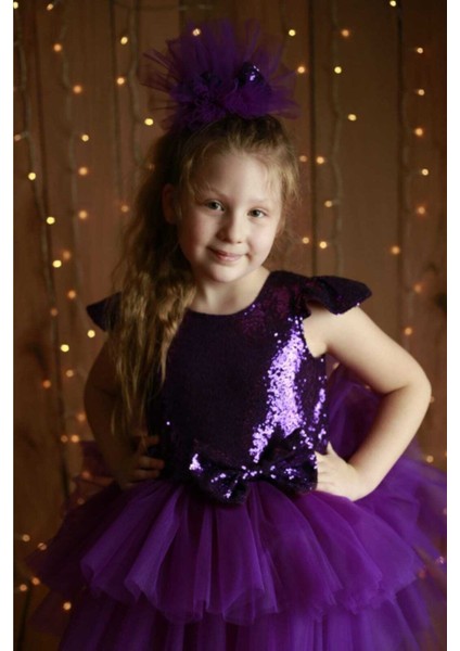 Kız Çocuk Mor Kabarık Tütü Elbise fırsatları