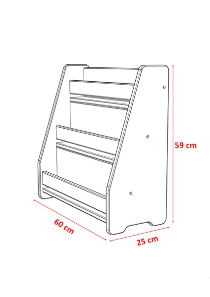 Zeo Wood Design Montessori Mdf Çocuk Kitaplığı