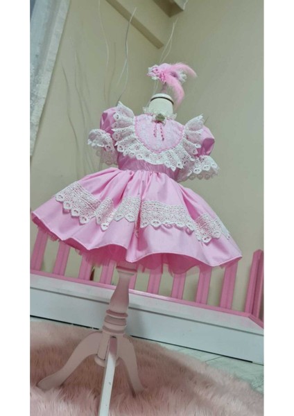 Kız Çocuk Tüllü Kabarık Pembe Vintage Elbise fiyatları