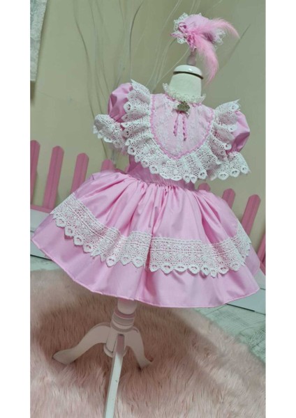 Kız Çocuk Tüllü Kabarık Pembe Vintage Elbise fırsatları