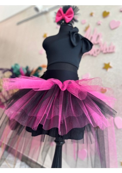 Kız Çocuk Black Pink Tüllü Kuyruklu Kabarık Etek fiyatları