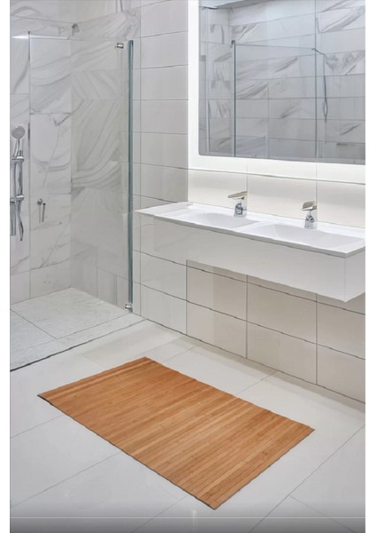 Bambu Iç Ve Dış Mekan Kaydırmaz Su Geçirmez Banyo Paspası 50 X 80