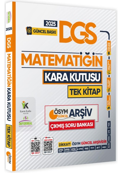 2025 DGS Kara Kutu Matematik Tek Kitap ÖSYM Arşiv Çıkmış Soru Bankası