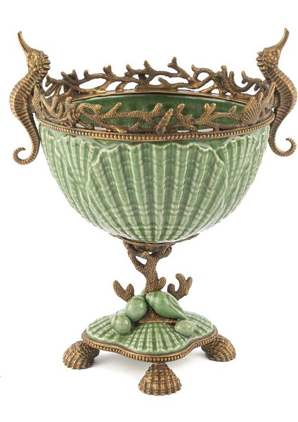 Yeşil Ayaklı Kase 21X29 cm