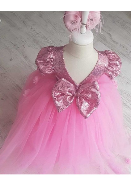 Kız Çocuk Pembe Payetli Abiye Elbise fiyatları
