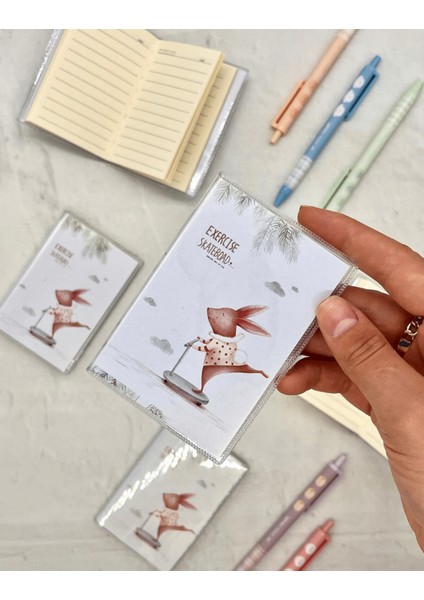 Su Geçirmez Silikon Kılıflı Mini Boy Sevimli Tavşan Not Defteri