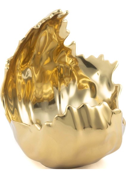 Gold Dekoratif Metal Kase 29X26X32 cm