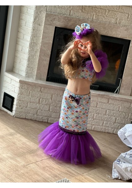 Kız Çocuk Deniz Kızı Mermaid Konsept Takım