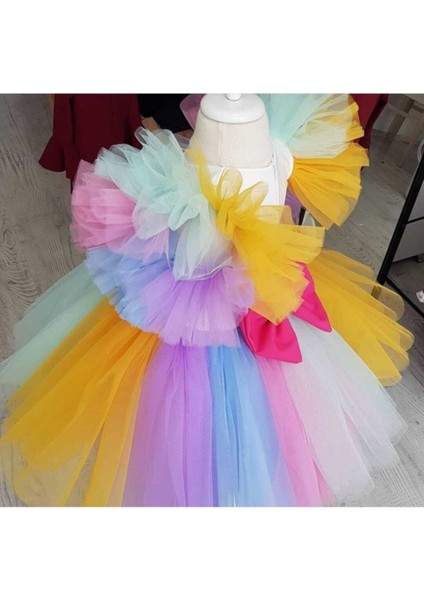 Kız Çocuk Unicorn Kabarık Elbise