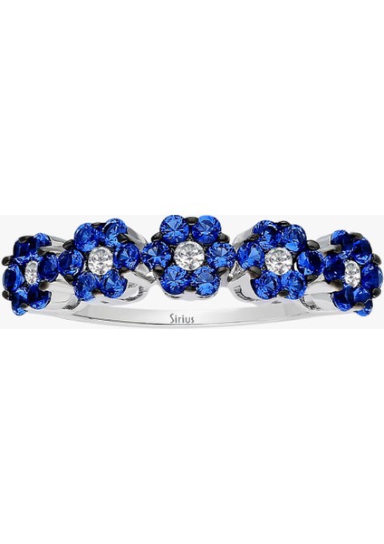 ve Safir Taşlı Papatya 5 Taş Yüzük 0424R0192 fiyatları