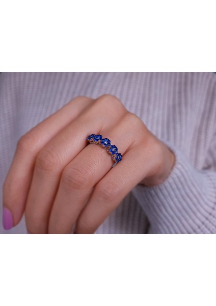 ve Safir Taşlı Papatya 5 Taş Yüzük 0424R0192 indirimleri