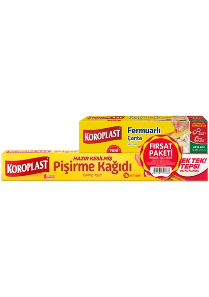 Pişirme Kağıdı 16 Lı Fermuarlı Çanta Orta Boy 12 Li x 3 Set