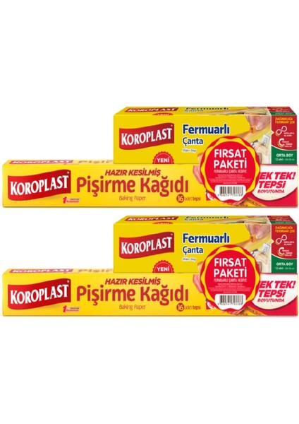 Pişirme Kağıdı 16 Lı Fermuarlı Çanta Orta Boy 12 Li x 2 Set