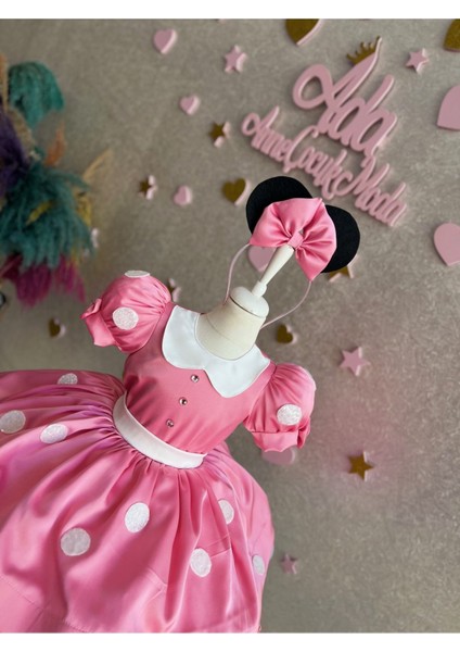 Pembe Minnie Mouse Elbisesi Minnie Mouse'un Doğum Günü Elbisesi. Minnie Fare Kostümü modelleri