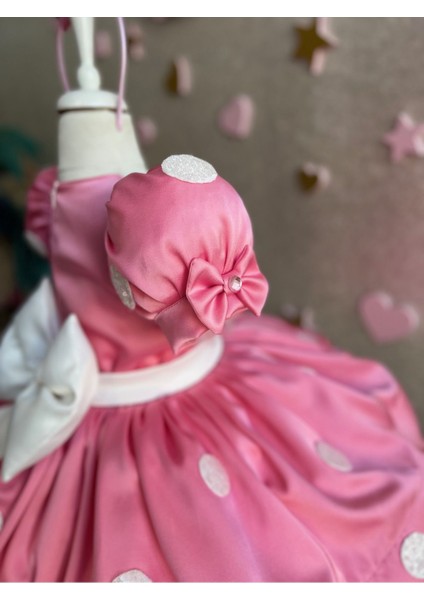 Pembe Minnie Mouse Elbisesi Minnie Mouse'un Doğum Günü Elbisesi. Minnie Fare Kostümü