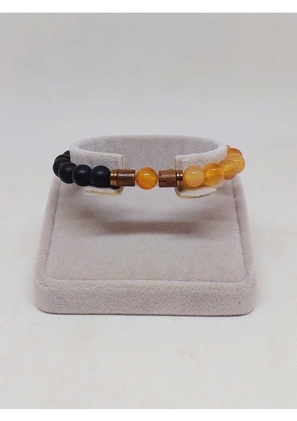 Bal Akik & Oniks Taşı 8mm Tasarım Bileklik Hawaii Model (24015) fiyatları