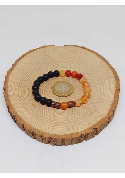 Bal Akik & Oniks Taşı 8mm Tasarım Bileklik Hawaii Model (24015) indirimleri