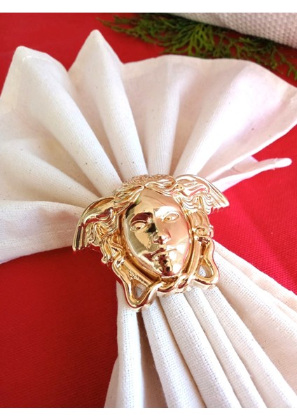 6 Adet Gold Face Metal Peçete Halkası - Napkin Ring fırsatları