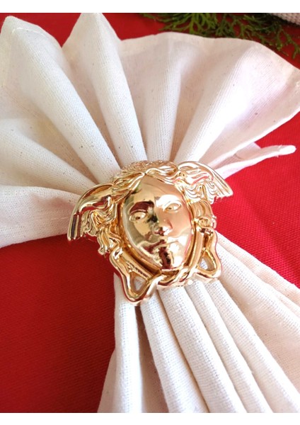 6 Adet Gold Face Metal Peçete Halkası - Napkin Ring indirimleri