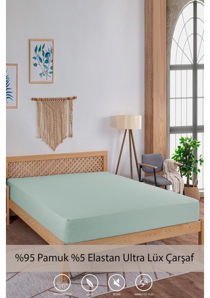 Penye-Likralı Lastikli Çarşaf, 120×200 Tek Kişilik Pamuk-Elastan Örme Kumaş, 200 Gr/m²