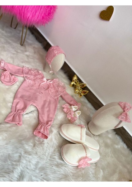 Dantel Vintage Hastane Çıkışı,lohusa Takımı, Yeni Doğan Hastane Çıkışı, Anne Lohusa Terlik Taç indirimleri