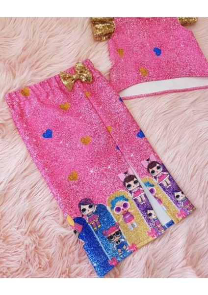 Kız Çocuk Payet Detaylı Lol Bebek Baskılı Etek Bluz Takım fiyatları