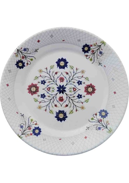 6 Parça Seramik Pasta Servis Tabağı Çap 20 Cm