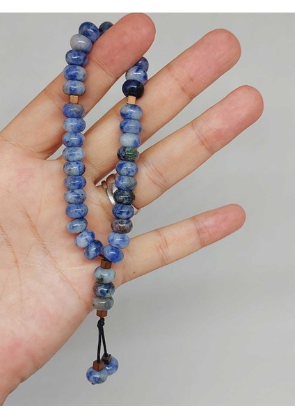 Sodalit Taşı 33LÜK Özel Kesim Minimal Tesbih (54318)