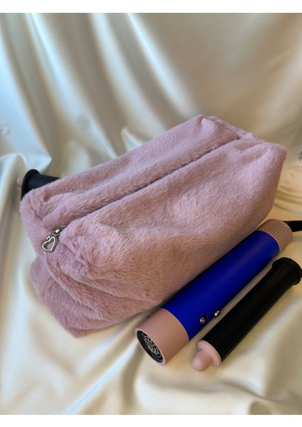 Peluş Saç Şekillendirici Seyahat Çantası Dyson Airwrap Uyumlu Elyaf Dolgulu Kapitone Organizer Çanta